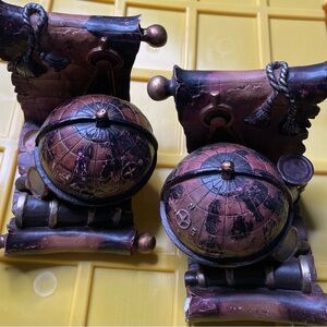 Vintage Globe Bookends